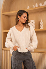 THE AMELIE CRYSTAL BACK TOP - CREAM Tops & Jumpers Goldie S 