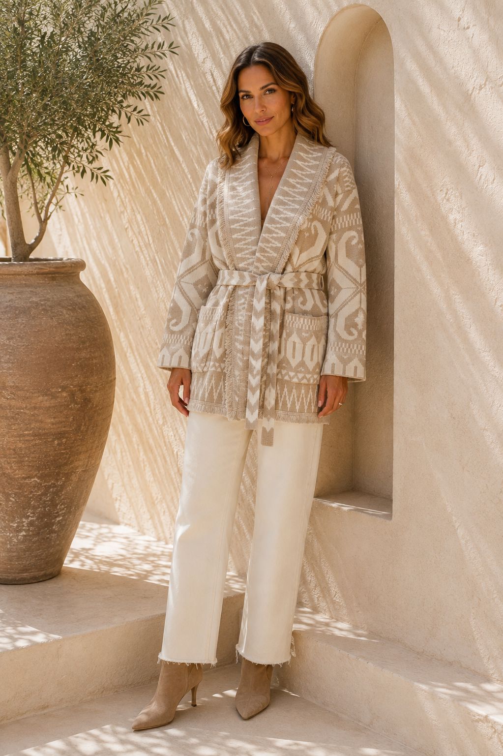 THE PALOMA CARDIGAN - CREAM/BEIGE Knitwear Oreline 