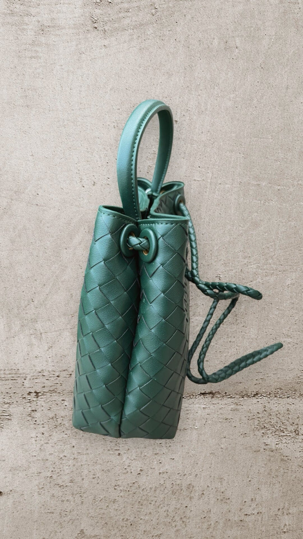 THE LUXE WOVEN TOTE - FOREST GREEN