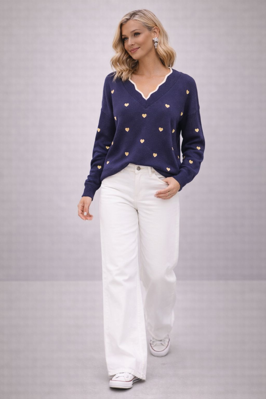 THE AMELIÉ HEART KNIT - NAVY Knitwear VF Line 