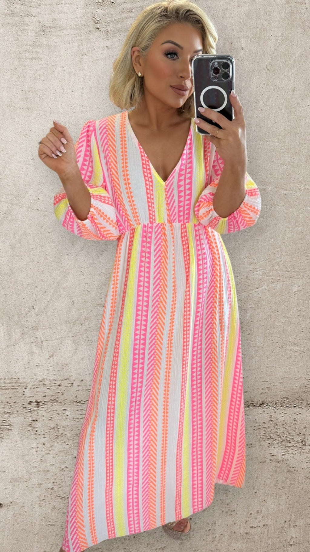 THE CALYPSO DRESS - WHITE/PINK Dresses Coco Boutique 
