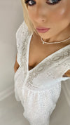 SICILY COTTON ANGLAISE DRESS - WHITE Dresses Orlan 
