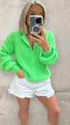 THE DAHLIA CARDI - NEON GREEN Knitwear Coco Boutique 