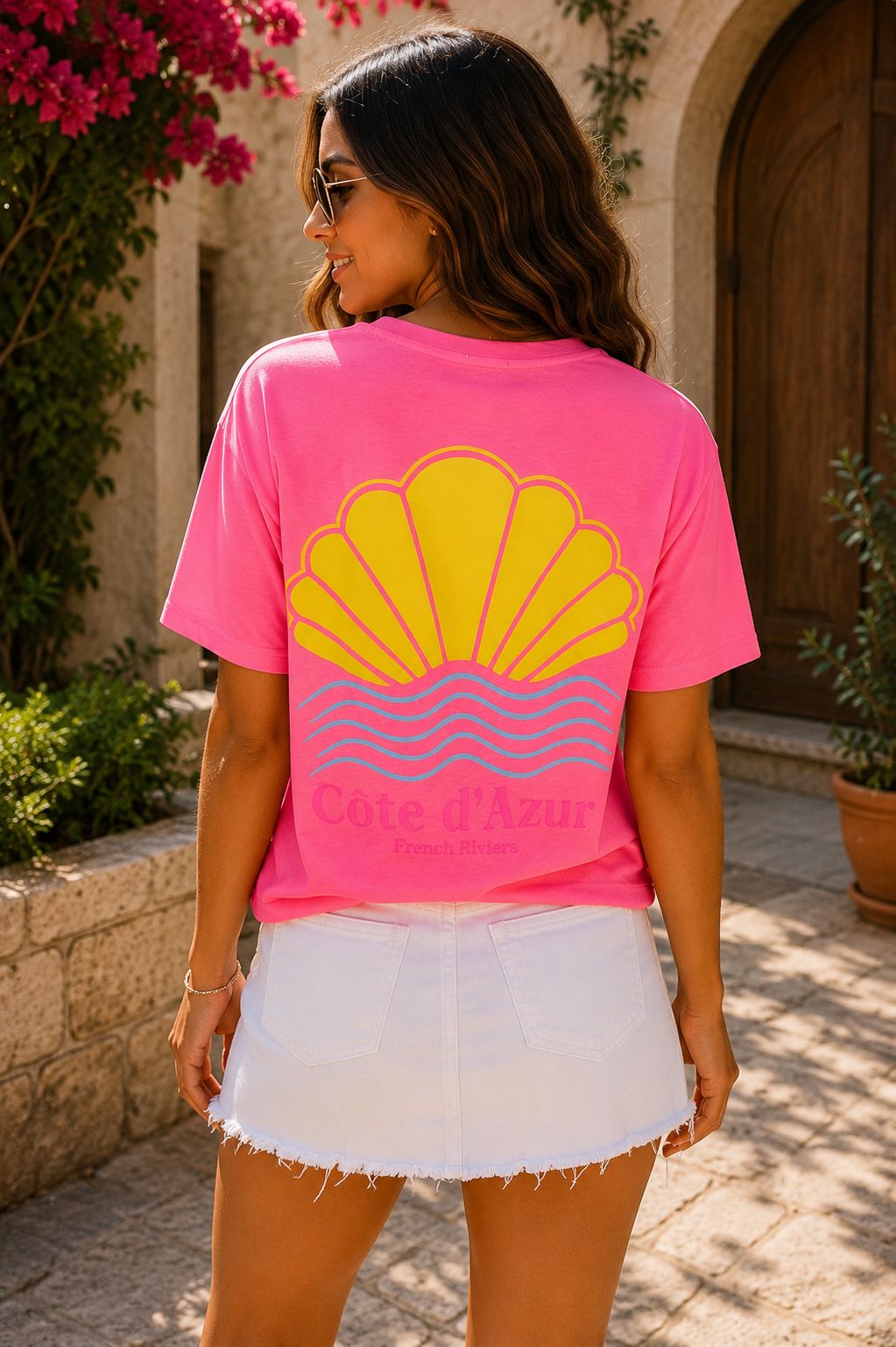 CÔTE D’ AZUR T-SHIRT - NEON PINK Coats & Blazers Avril Vin 