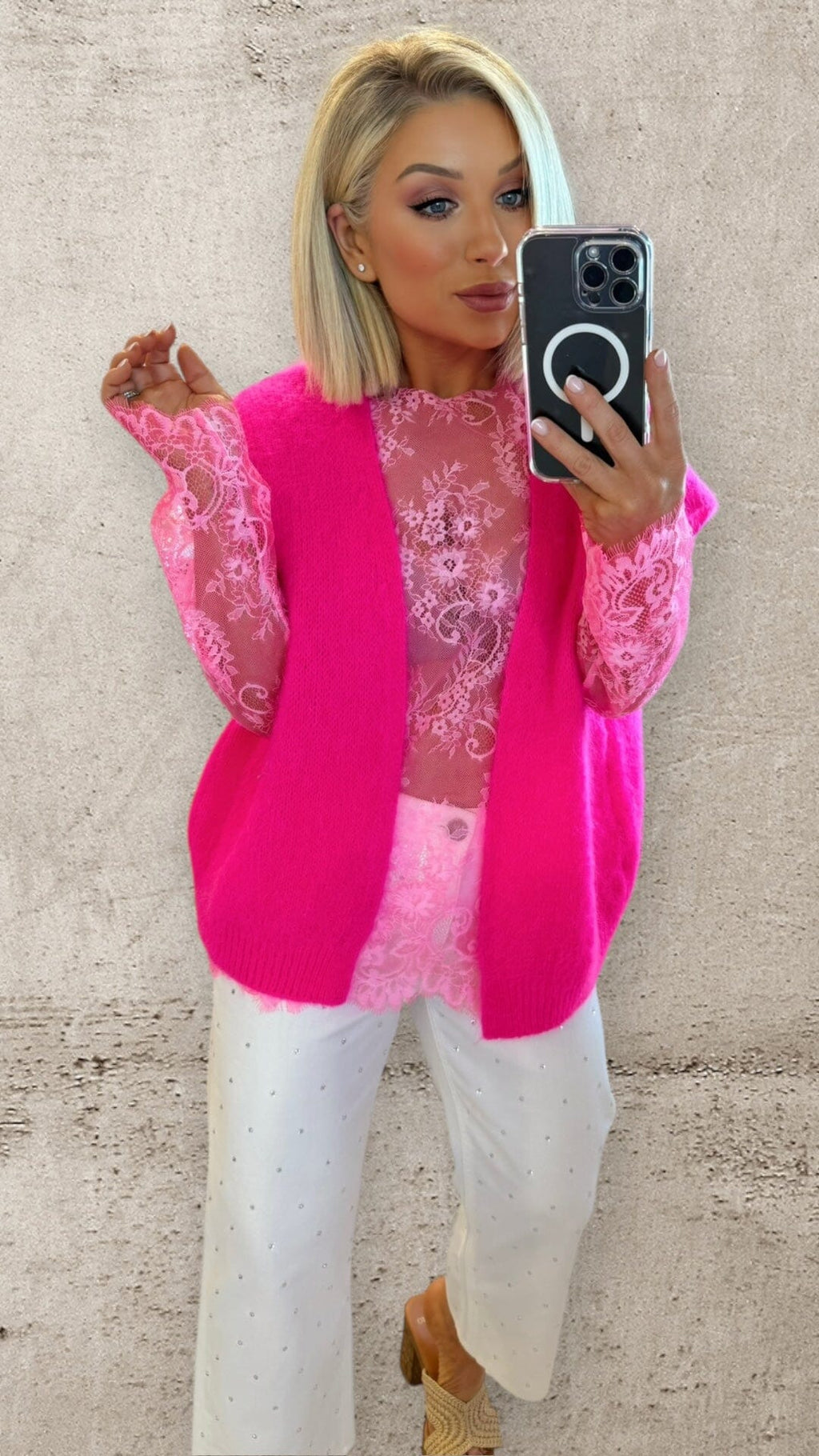THE FUSCHIA FIZZ GILET - NEON PINK Gilet Coco Boutique 