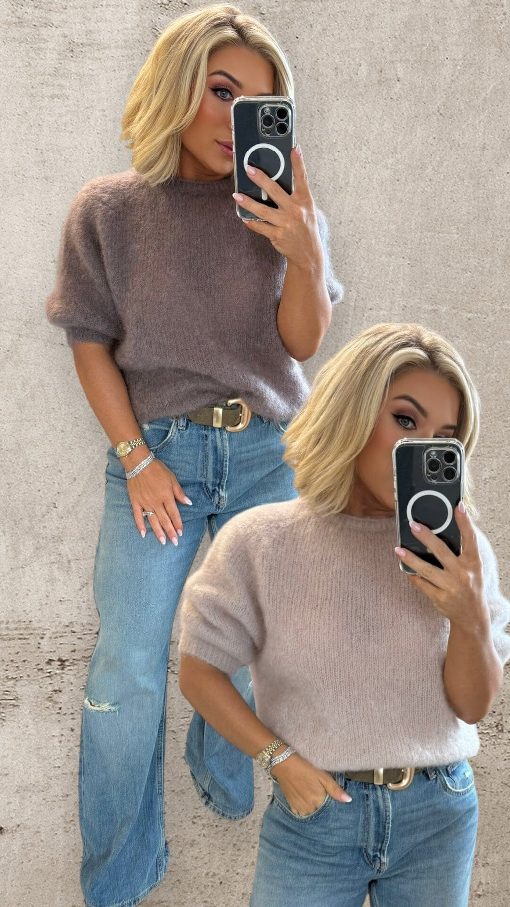 WHISPER MOHAIR JUMPER - BEIGE Knitwear Neline 