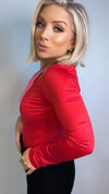 CLEO BODYSUIT - RED & PINK Tops & Jumpers Minueto 