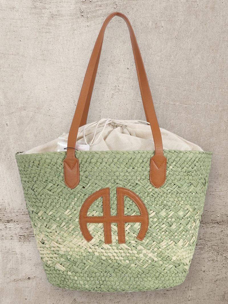 ARIA WOVEN TOTE - PISTACHIO Coco Boutique 