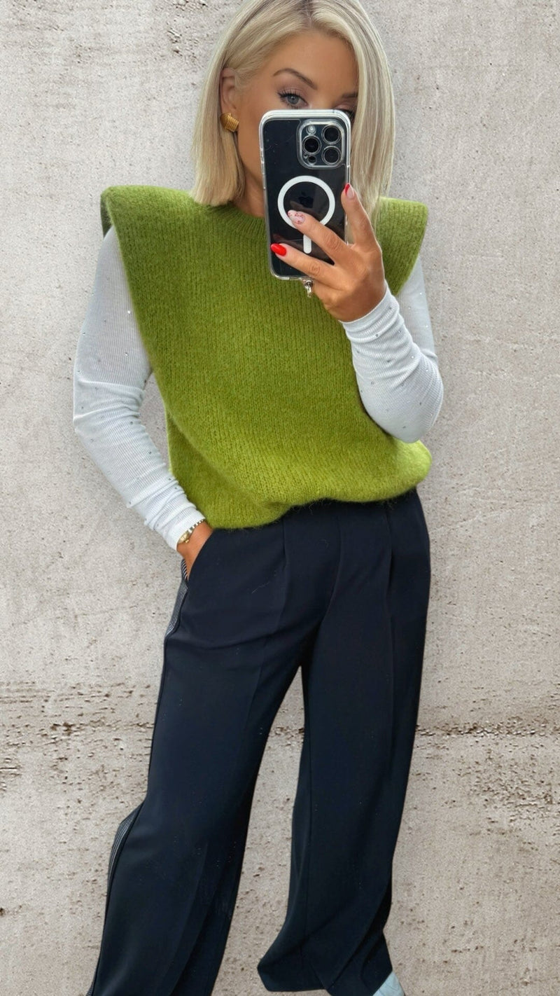 THE NOVA TANK - OLIVE Knitwear Gigi Lu 