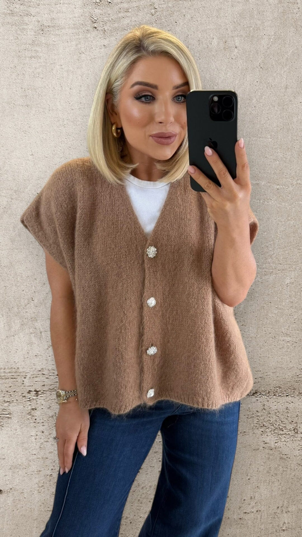 THE CAMILLE CARDIGAN - CARAMEL Knitwear Gigi Lu 