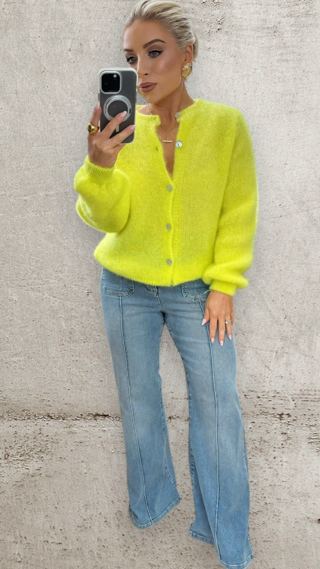 THE LUMINÉ MOHAIR CARDI- CITRINE Knitwear Goldie S 