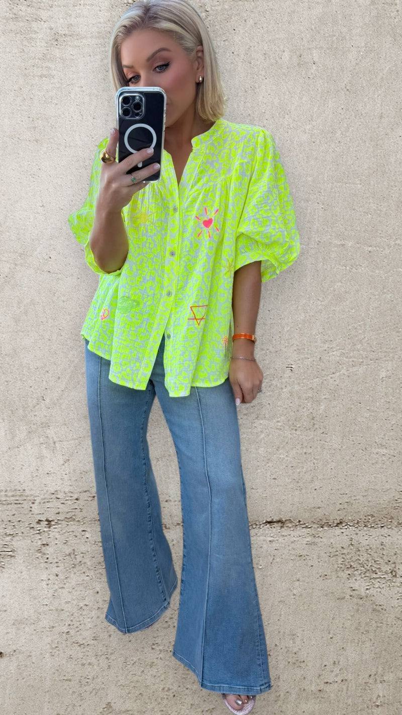 THE SOLEIL POP COTTON BLOUSE Tops & Jumpers Coco Boutique 