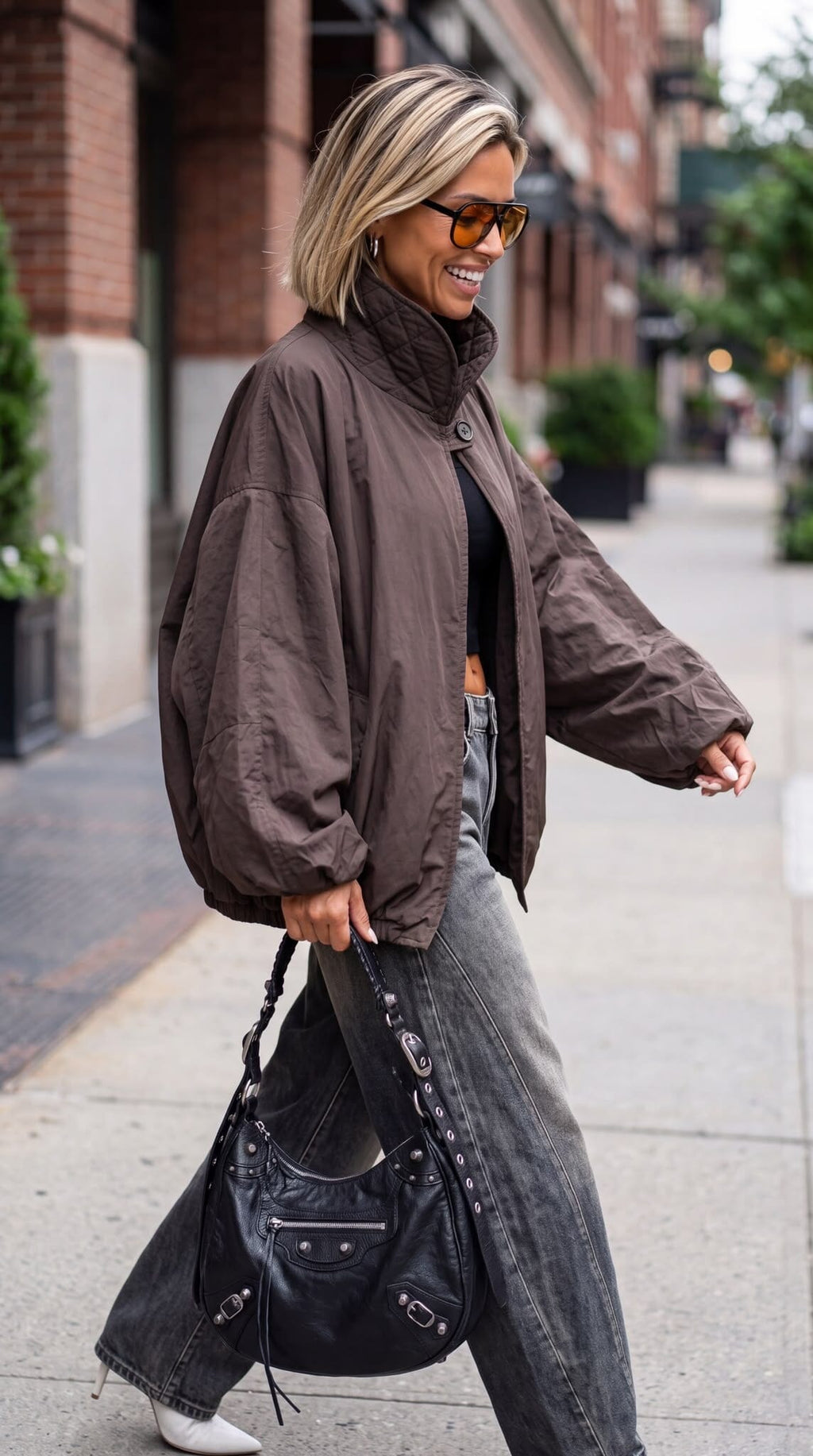 THE FREYA BOMBER JACKET – CHOCOLATE Coats & Blazers Avril Vin 