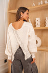 THE AMELIE CRYSTAL BACK TOP - CREAM Tops & Jumpers Goldie S 