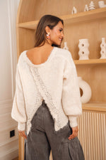 THE AMELIE CRYSTAL BACK TOP - CREAM Tops & Jumpers Goldie S 