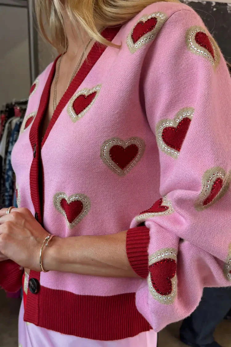 LUNA PINK HEART CARDIGAN Never Fully Dressed 