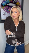 THE COCO LEOPARD CARDIGAN - CHOCO Knitwear VF Line 