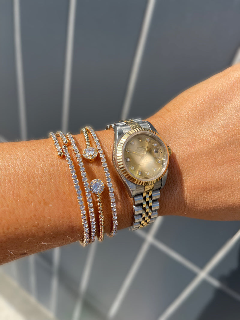 LIV DOUBLE SOLIARE BANGLE - GOLD & SILVER Coco Boutique 