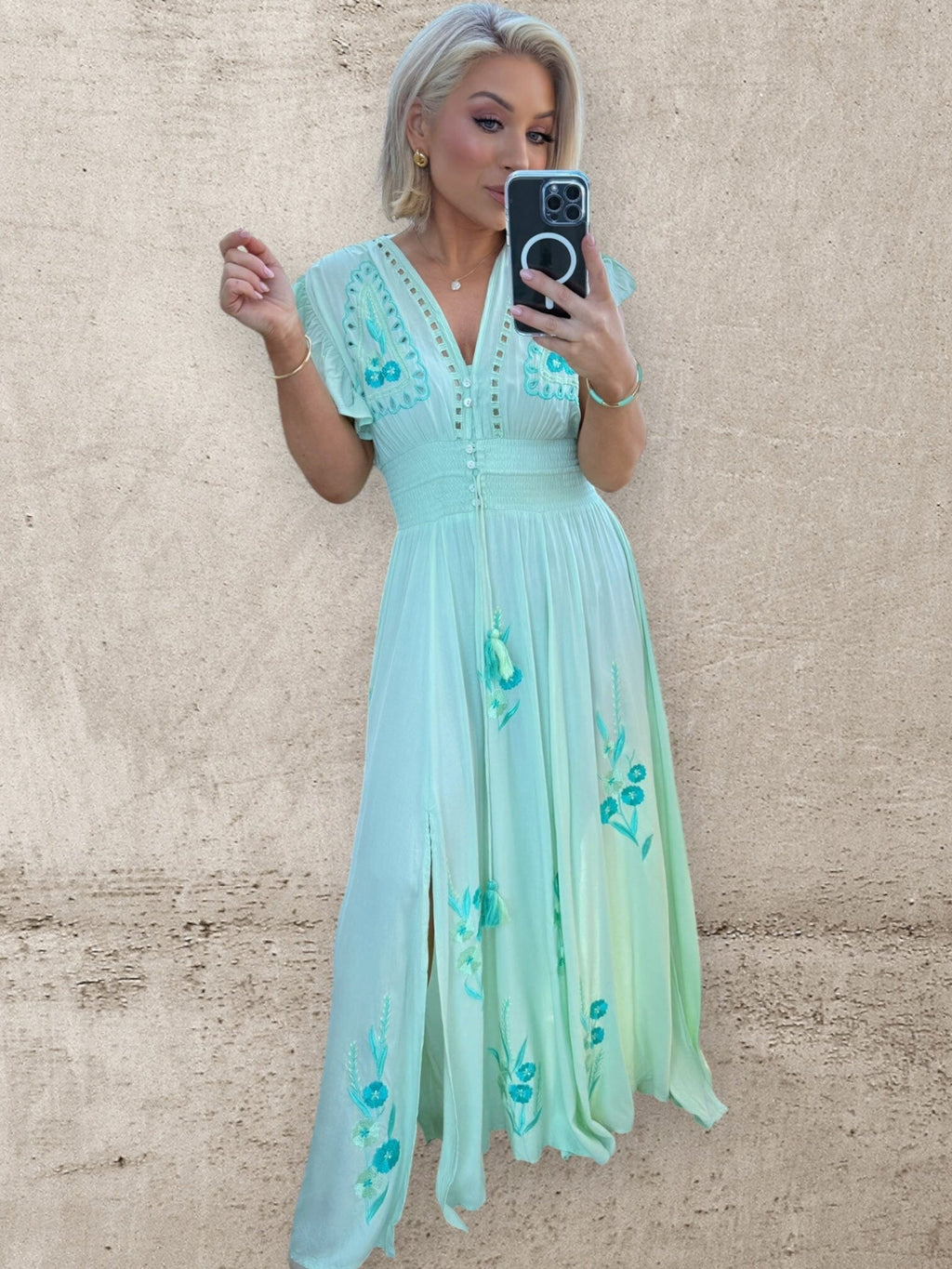 CELESTE EMBROIDERED DRESS Dresses Coco Boutique 