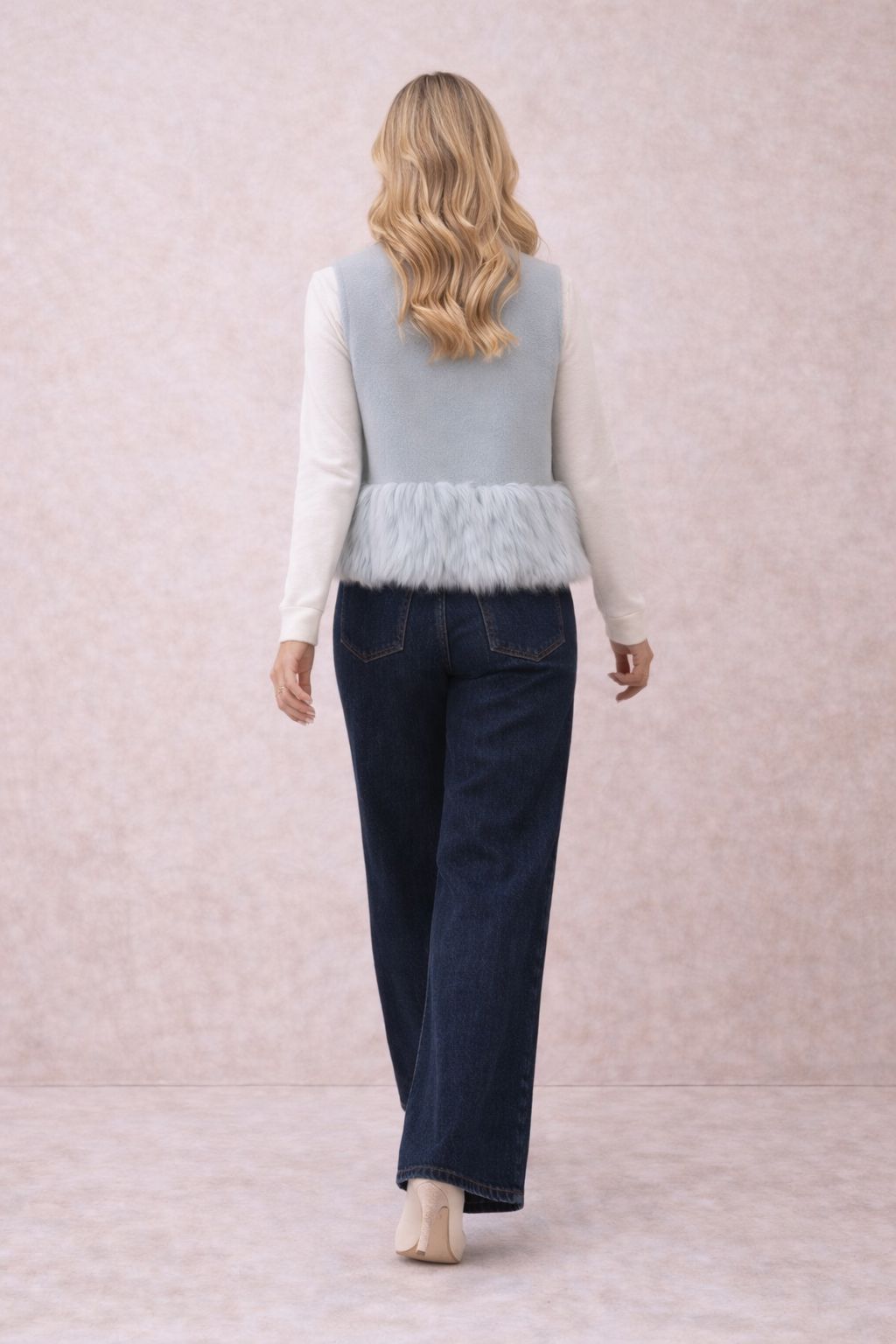 THE ELARA WOOL GILET - POWDER BLUE Gilet Gigi Lu 