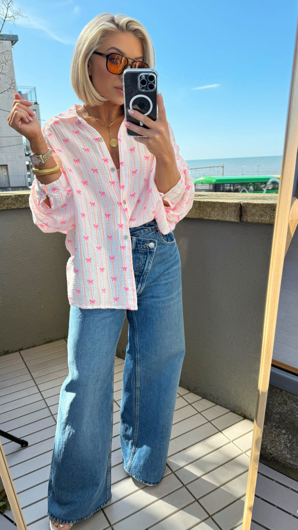 NEON BOW COTTON SHIRT Coco Boutique 