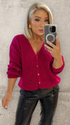 THE OPAL CARDIGAN - RASPBERRY Knitwear Mayeli 