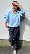 THE JOY HALF ZIP - BABY BLUE Sweatshirt Easy mood 