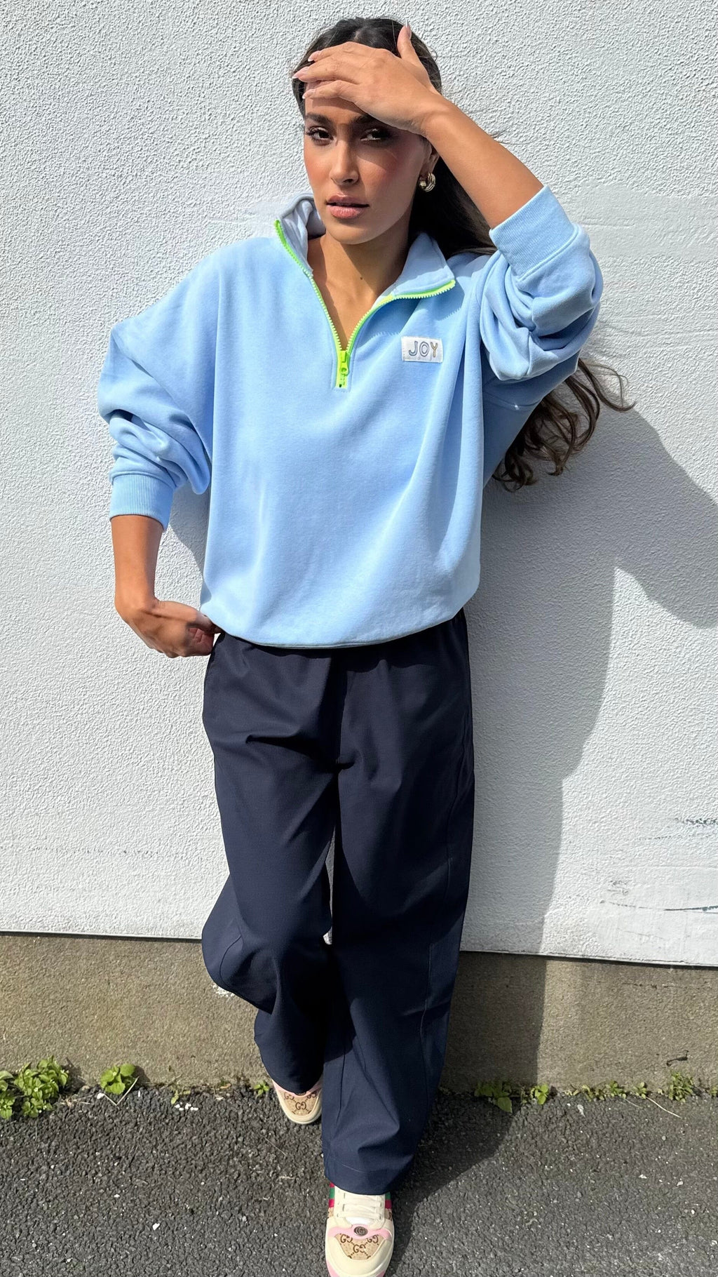 THE JOY HALF ZIP - BABY BLUE Sweatshirt Easy mood 
