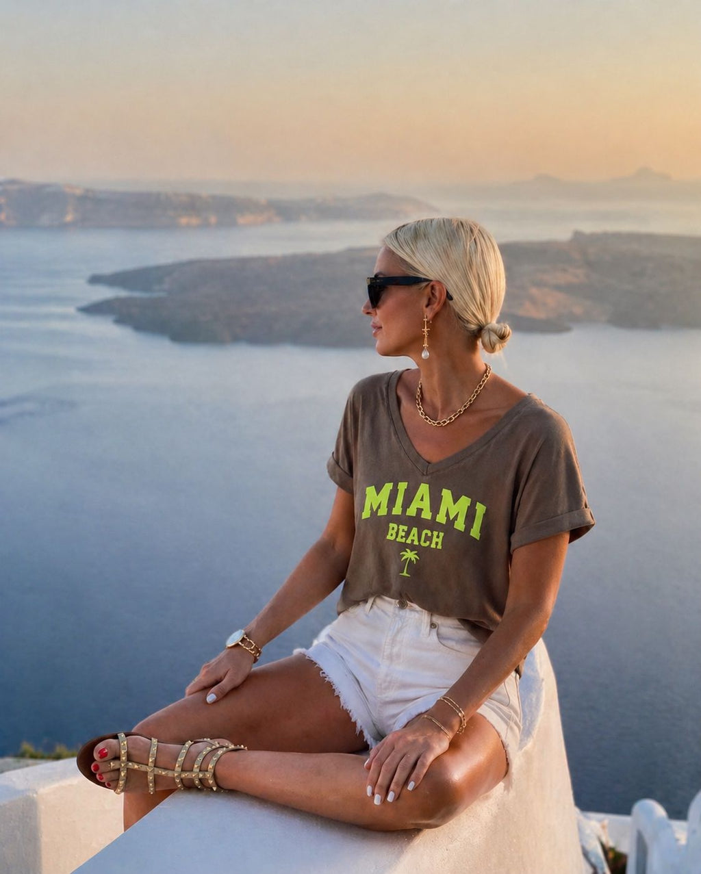 THE MIAMI BEACH TEE - CHOCOLATE Coats & Blazers Avril Vin 