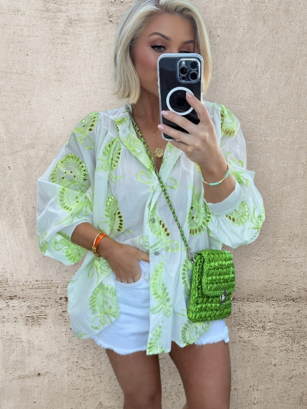 LIME LUXE COTTON SHIRT 🍋‍🟩 Coco Boutique 