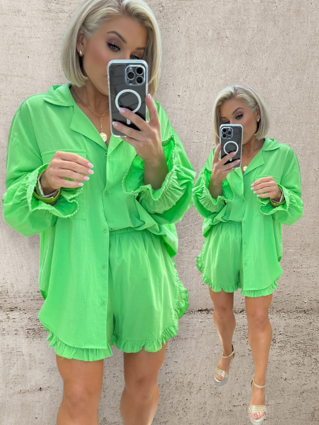 AMALFI CO-ORD - KELLY GREEN Dresses Coco Boutique 