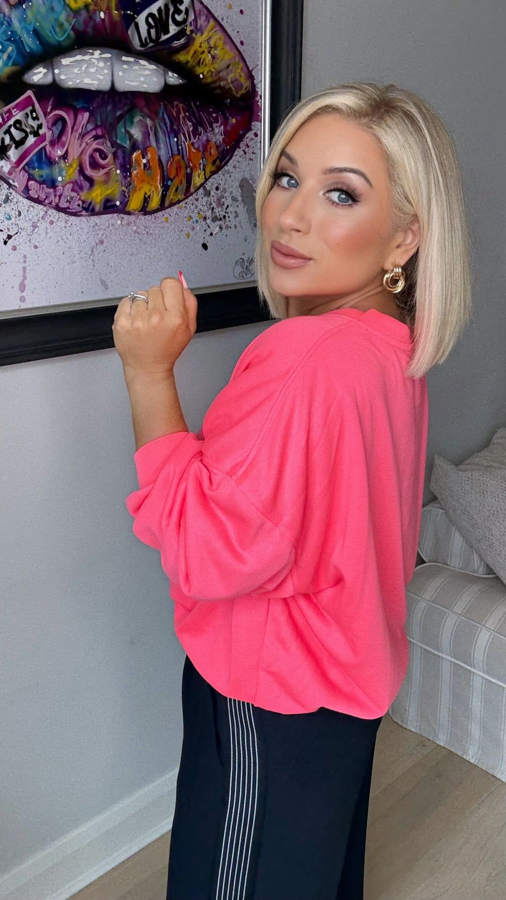 THE ELECTRA SWEATER - NEON CORAL Sweatshirt Easy mood 