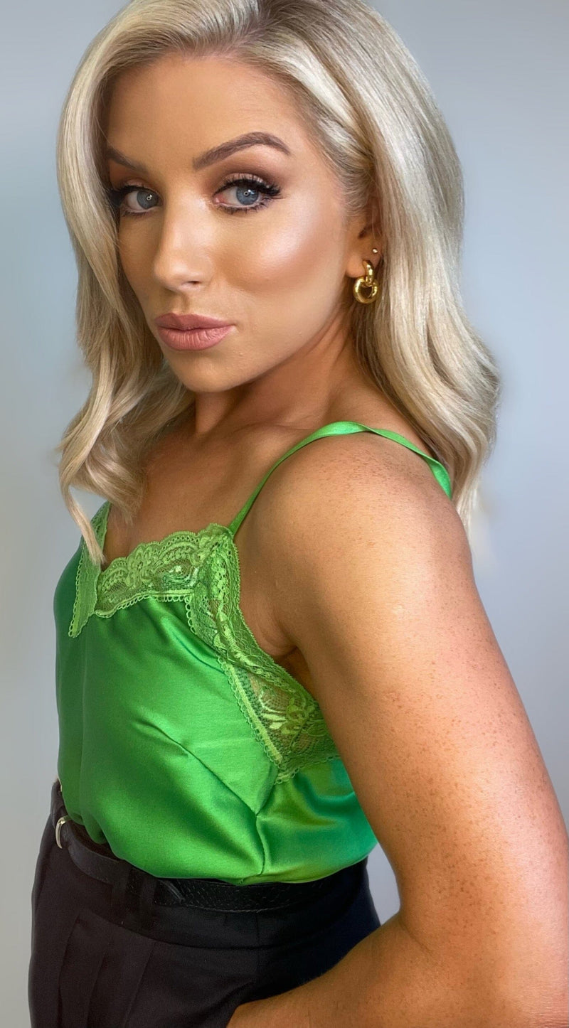CAMILLA SILKY CAMI - KELLY GREEN Coco Boutique 