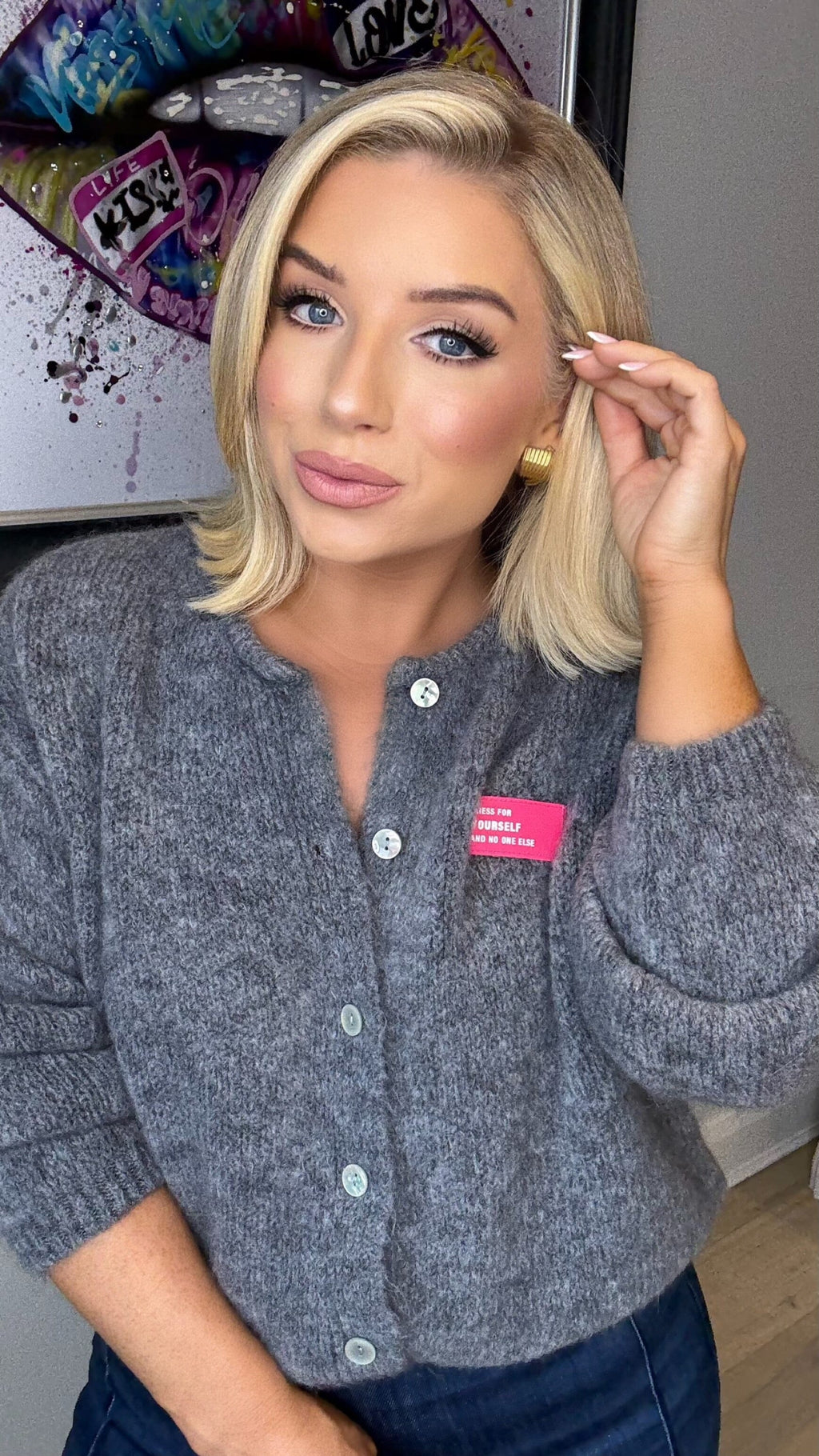 THE NEON MUSE CARDI - GREY Knitwear Vent de Fleur 