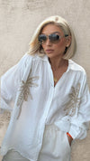 PALM LUXE SHIRT - WHITE Coco Boutique 