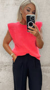 THE NOVA TANK - NEON CORAL Knitwear Gigi Lu 
