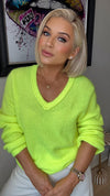 THE CANDY CLOUD KNIT - NEON YELLOW Knitwear Coco Boutique 