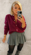 THE DAHLIA CARDI - BORDEAUX Knitwear Le Point Parisien 