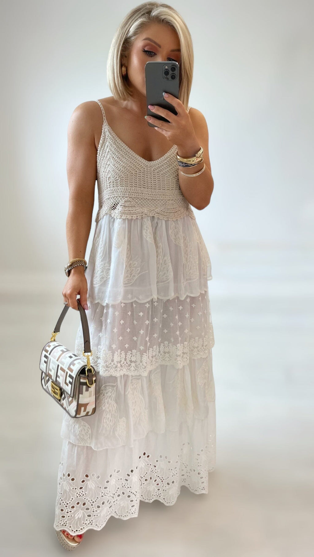 MARMARIS CROCHET & LACE DRESS - NATURAL Dresses Coco Boutique 