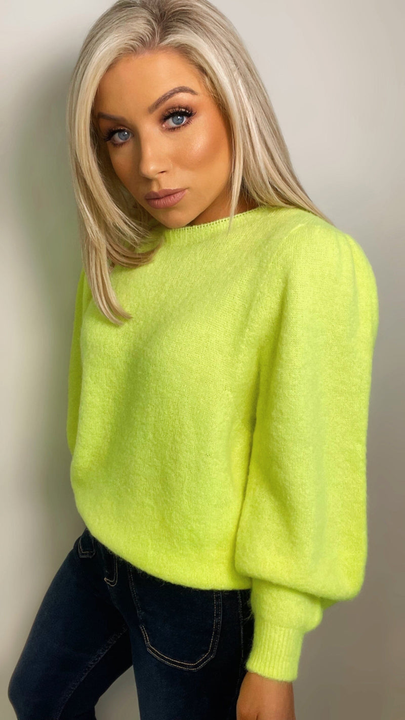PETRA SUPER SOFT SWEATER - NEON YELLOW Knitwear Coco Boutique 