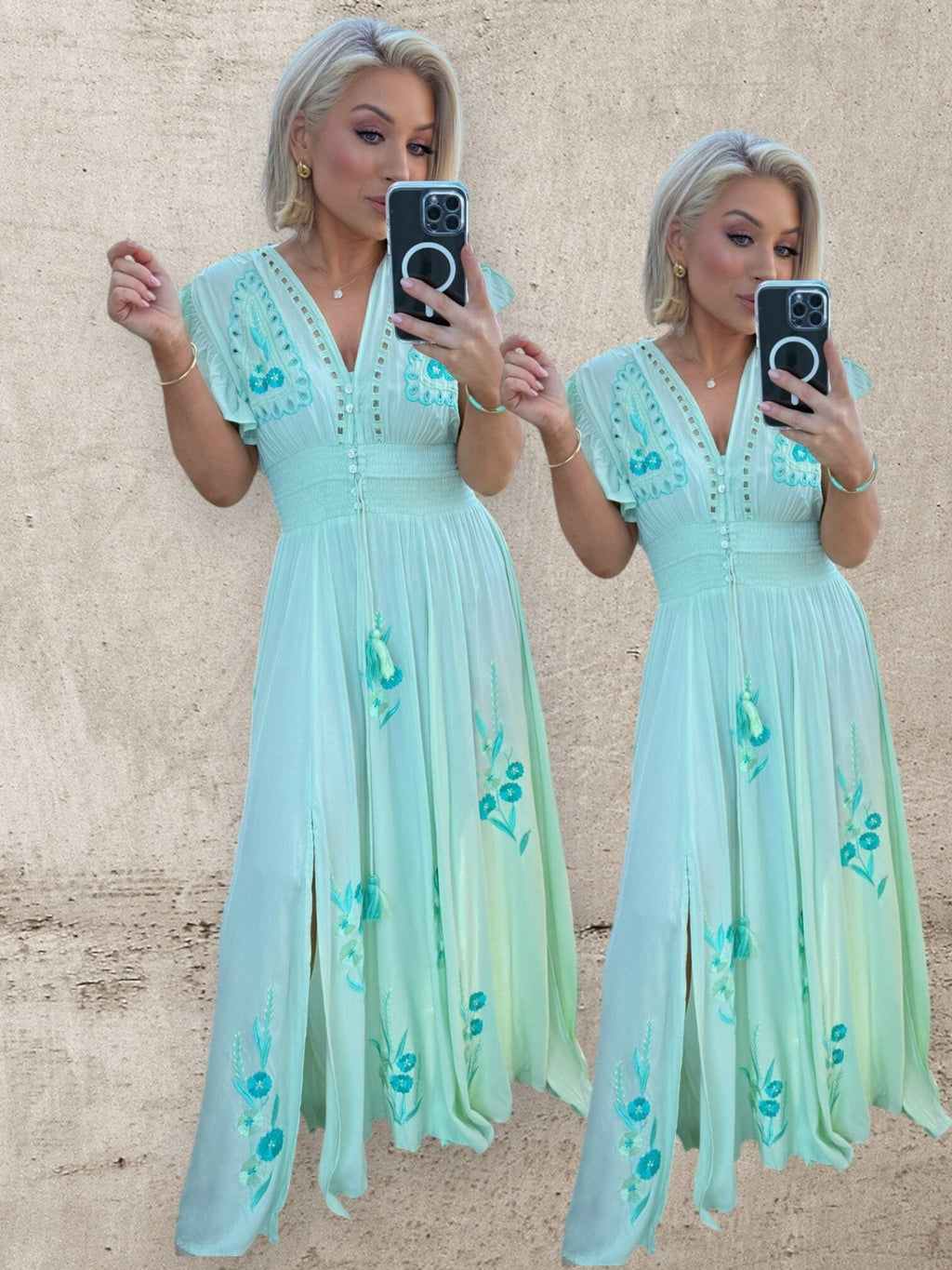 CELESTE EMBROIDERED DRESS Dresses Coco Boutique 
