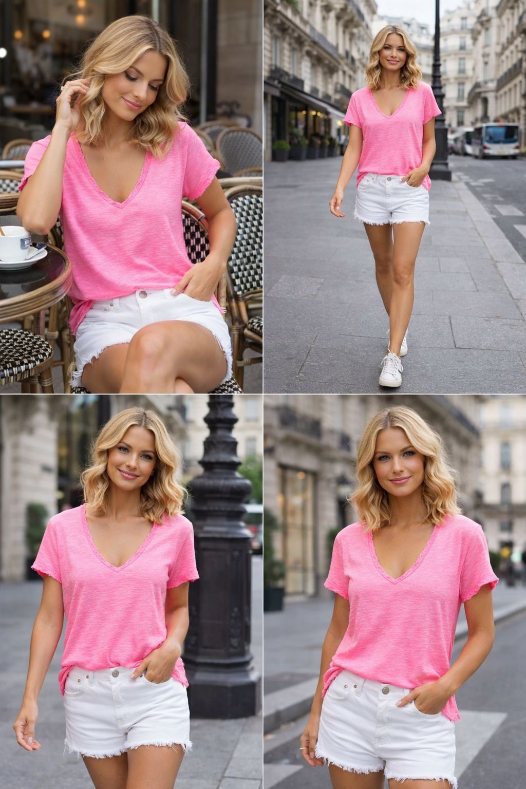 THE SUNSET SOFT TEE - NEON PINK Coats & Blazers Avril Vin 