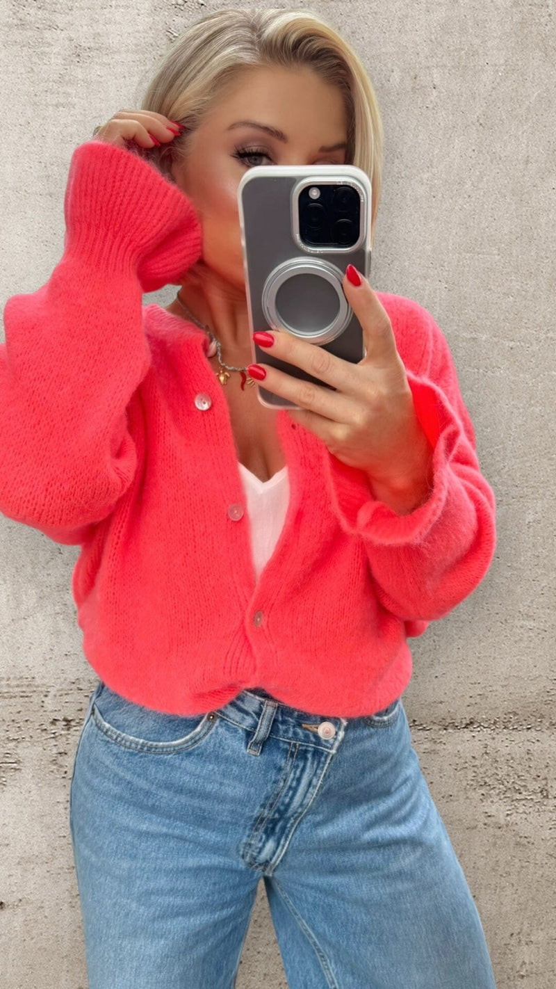 THE BONNIE CARDI - NEON CORAL Knitwear Coco Boutique 