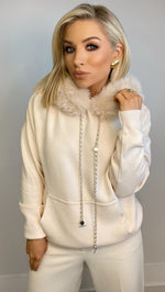 LOLA HOODED SWEATER - CREAM Coco Boutique 