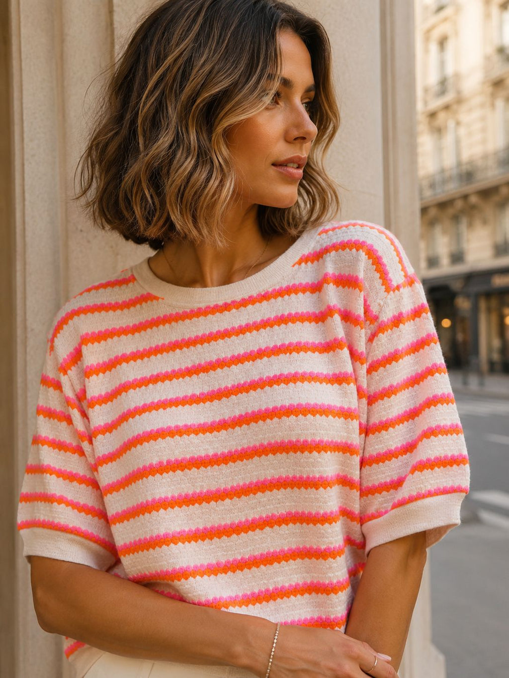 RIVIERA STRIPE COTTON TOP Coats & Blazers Avril Vin 