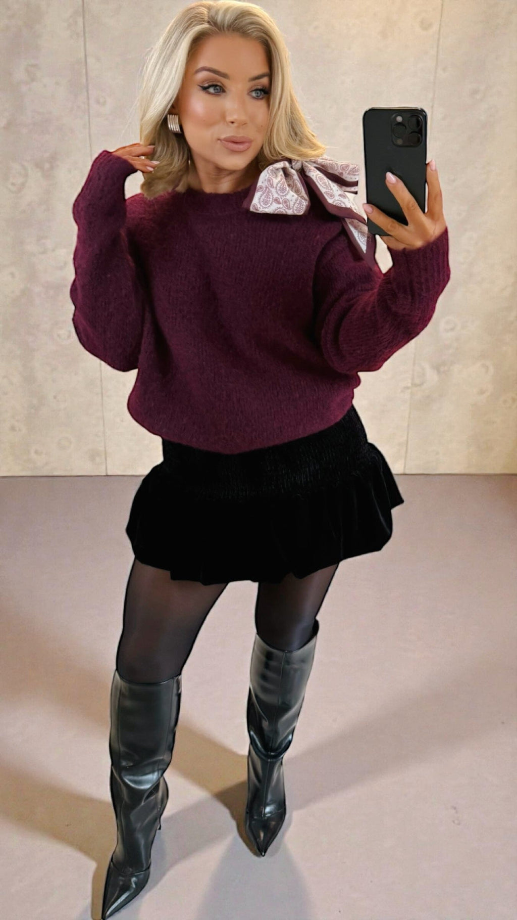 THE BORDEAUX BOW KNIT Knitwear Neline 