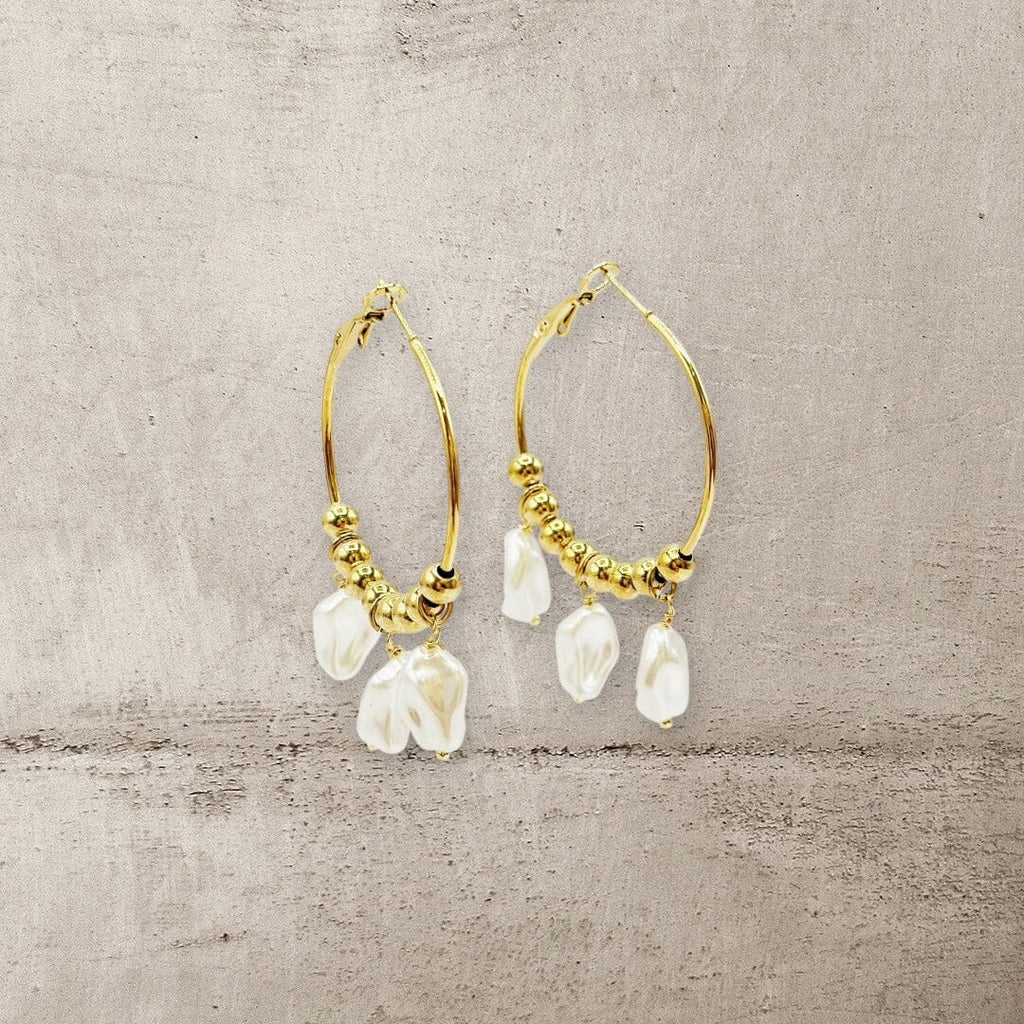 THE OLIVIA PEARL HOOPS Jewellery & Accessories Coco Boutique 