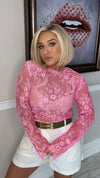 THE LUMEN LACE TOP - FLUO PINK Tops & Jumpers Coco Boutique 