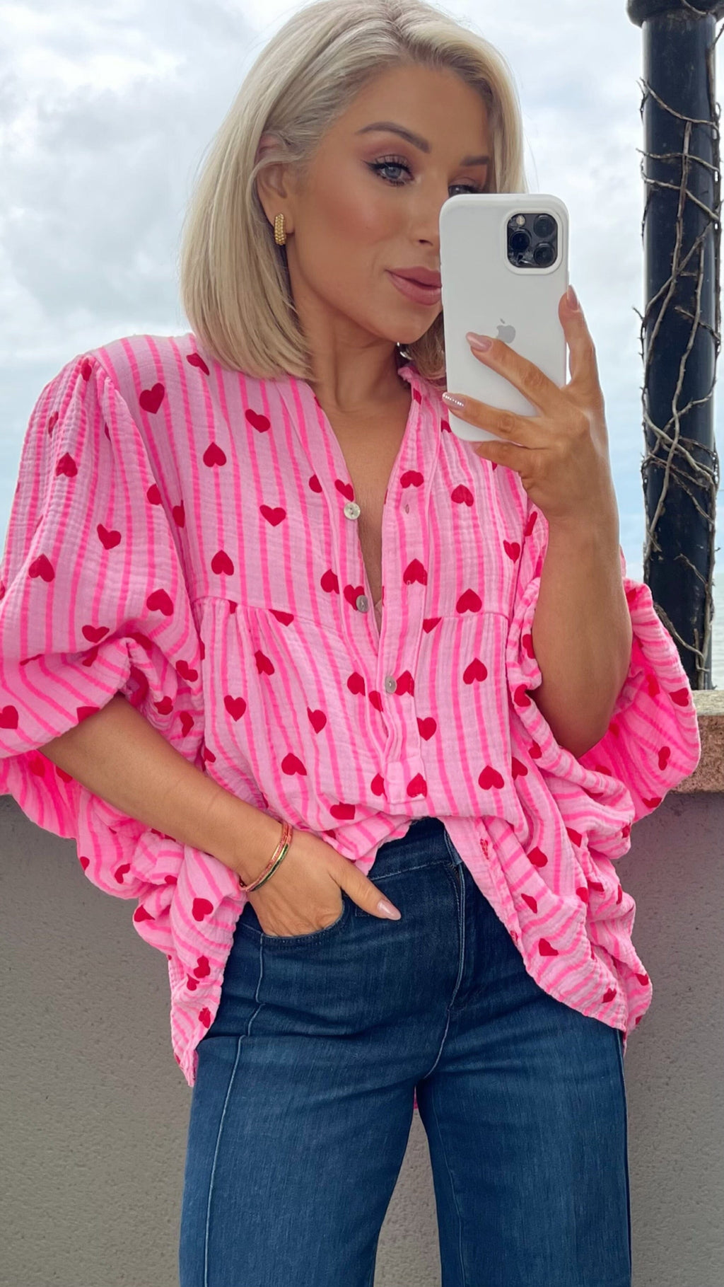 HARMONY SWEETHEART TOP - FUCHSIA Tops & Jumpers Noeline 