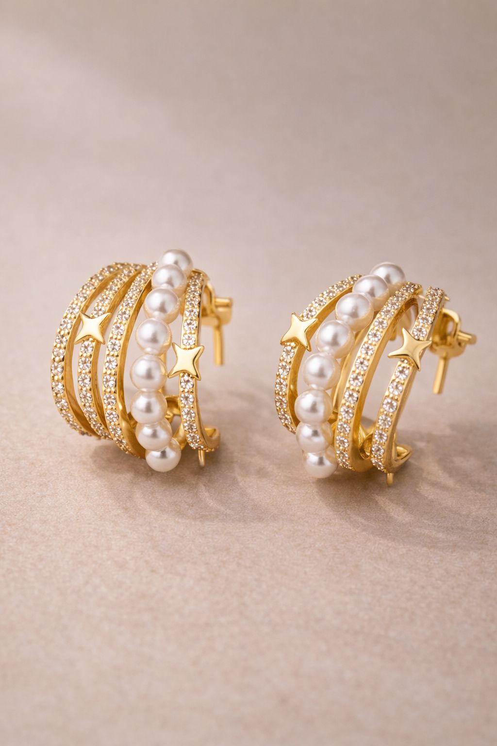 THE LUNA CRYSTAL & PEARL EARRINGS Jewellery & Accessories Coco Jewellery 